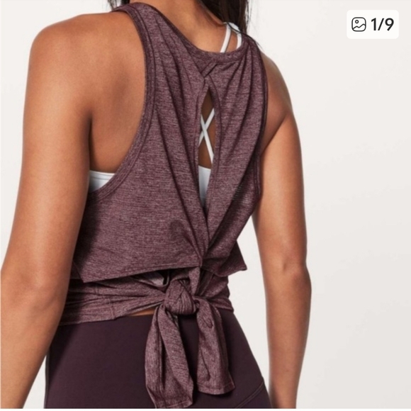 lululemon athletica Tops - Lululemon Hold & Let Flow Tank in a heathered black cherry Size Large